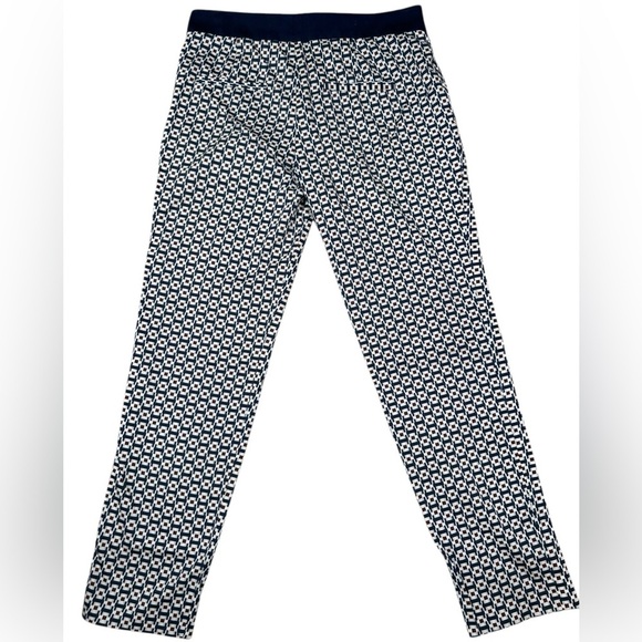 Zara cropped dress pants, Small, geometric pattern, blue, Office Event Casual - Picture 7 of 7